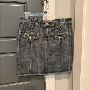 Cache Studded Denim Skirt